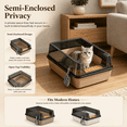 thumbnail image 4 of Semi Covered Litter Box, Top Entry Cat Waste Pan with Tall Anti-Spill Side Walls, Odor Purify Filter and Convenient Litter Scoop, 4 of 10