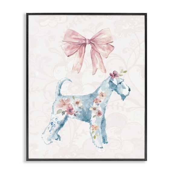 Stupell Industries Pastel Dog Glam Details Animals Painting Black Framed Art Print Wall Art, 11 x 14