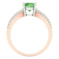 thumbnail image 4 of Solitaire with Accents Engagement Ring for Women - 1.27ct Simulated Green Diamond in 14K White/Rose Gold Promise Ring, 4 of 5