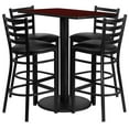 thumbnail image 4 of Flash Furniture 24X42 Laminate Bar Table Set In Walnut Top Black Vinyl Seat, 4 of 4