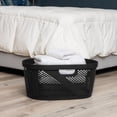 thumbnail image 2 of L Laundry Basket Clothes Hamper Wicker Design Plastic L x .W x .H Ivory, 2 of 6