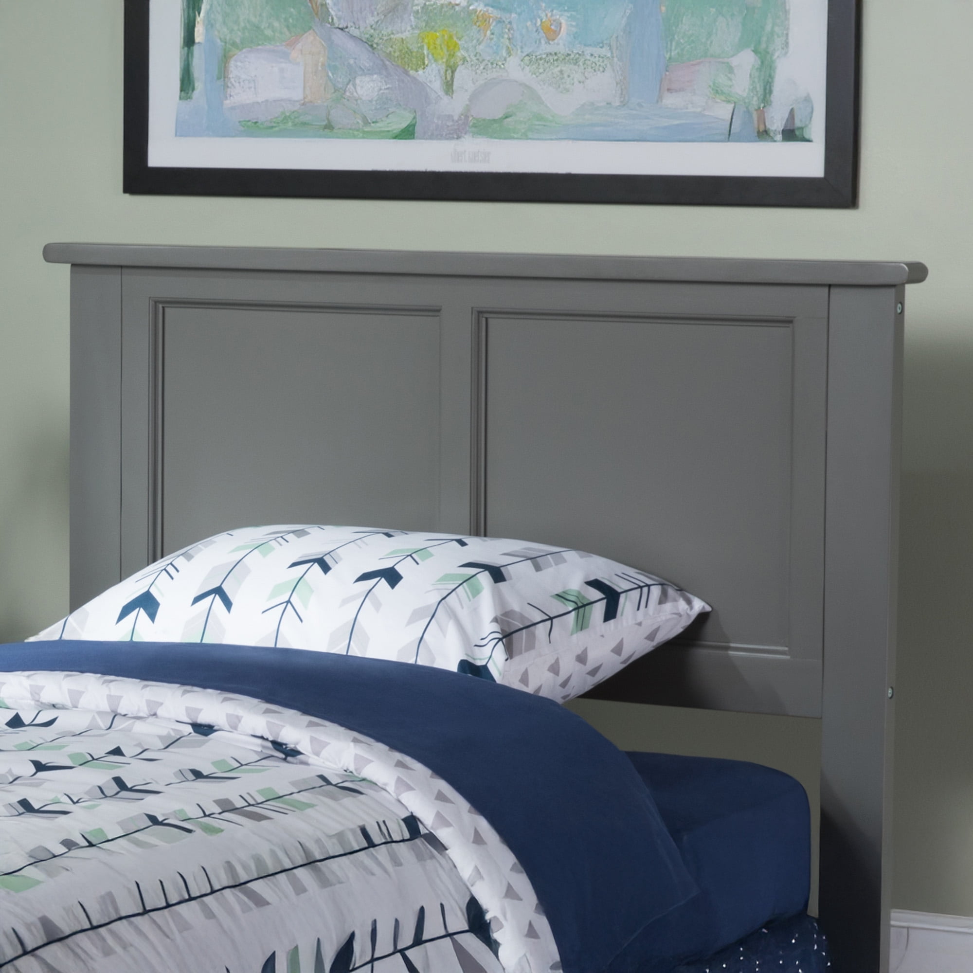 AFI Madison Twin Solid Wood Foundation Bed, Grey