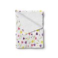 thumbnail image 2 of Tulip Soft Flannel Fleece Blanket, Limitless Tiny Little Tulip Motifs over Plain Backdrop Seasonal Romantic Concept, Cozy Plush for Indoor and Outdoor Use, 50" x 70", Purple Yellow, by Ambesonne, 2 of 5