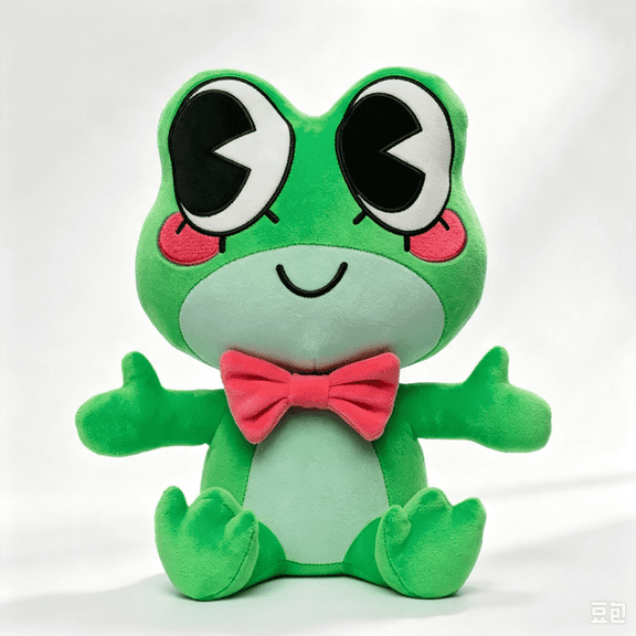 Ribbit Frog Plush Toy, The Amazing Digital Circus TADC Soft Stuffed Doll with Red Bow Tie, Anime Collectible Gift