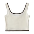 thumbnail image 4 of Jewelreauty Cotton Womens Camisole Tank Tops Summer Square Neck Cozy Basic Shirts Workout Tee Blouses (S, Beige), 4 of 9