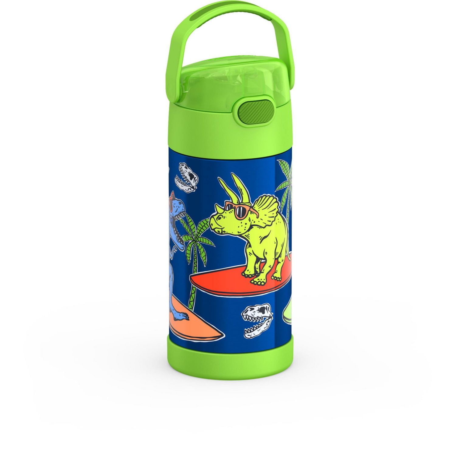 Thermos Kids Bouteille d'eau isotherme sous vide avec paille rabattable, 355 ml