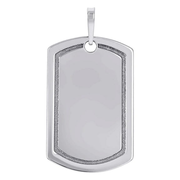 925 Sterling Silver Mens Animal Pet Dog Tag Engraveable Charm Pendant 33.5x17.5mm Wide Necklace for Men