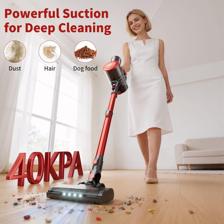 ANSFIL Cordless Vacuum Cleaner 40KPA/55min/2600mAh Lightweight