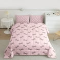 thumbnail image 2 of Homewish Kawaii Glitter Bow Full Size Comforter Sets for Girls, Kawaii Cartoon Ribbon Bedding Comforter Set, Girly Pink Bowknot Reversible Bedding Sets, Luxury Bedroom Decor, 3 Pieces, 2 of 8