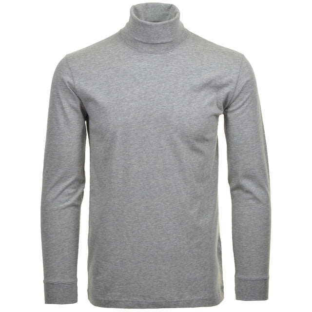 RAGMAN Suéter de Cuello Tortuga para Hombre - Manga Larga Básico Cuello Tortuga Regular Fit, Punto Simple, Color Sólido Gris L (Large)