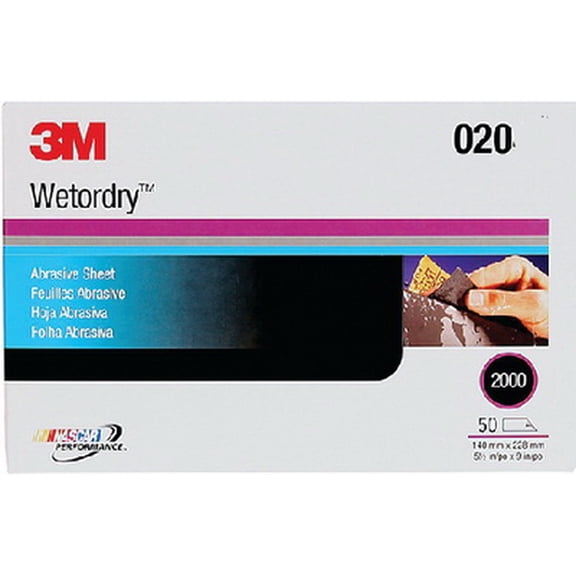 3M 2021 Imperial Wet Or Dry Paper Sheets, 5-1/2" x 9" Grade 1000 50/Pack