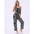 thumbnail image 3 of DARING DIVA Women's Satin Loungewear Leopard Print Cami Spaghetti Pajama Sets S Jet Black, 3 of 7