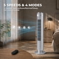 thumbnail image 5 of Alvantor 36" Tower Fan for Bedroom, 28dB Quiet Bladeless Cooling Fan with Remote, 5 Speeds 4 Modes, 12H Timer, 64° Oscillating Standing Fan, 5 of 7