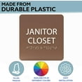 thumbnail image 2 of ADA CENTRAL SIGNS - 6" X6" Janitor Closet Sign - ADA Compliant Tactile Graphics Grade 2 Braille Text Acrylic Wall Signs - Janitorial, Custodian, Sanitation, Maintenance, Cleaning Supplies Door Sign, 2 of 7