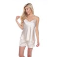 thumbnail image 2 of White Mark Ensemble de Pyjama en Satin pour Femmes Cami et Shorts, 2 of 6