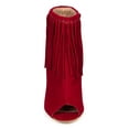 thumbnail image 4 of New Women Liliana Martha-1 Suede Fringe Peep Toe Stiletto Ankle Bootie, 4 of 6