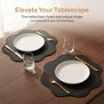 thumbnail image 2 of Unique Bargains Set of 6 Faux Leather Placemats for Kitchen Table Decor Black 15"x15", 2 of 7