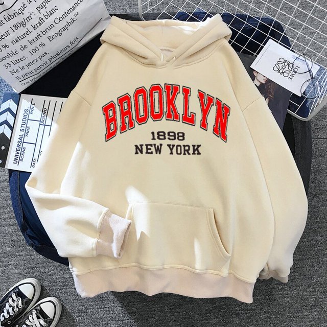 Sudadera con capucha con estampado de letras de Nueva York para hombre y mujer, abrigo de moda, sudaderas de gran tamaño, ropa Unisex xuanjing unisex