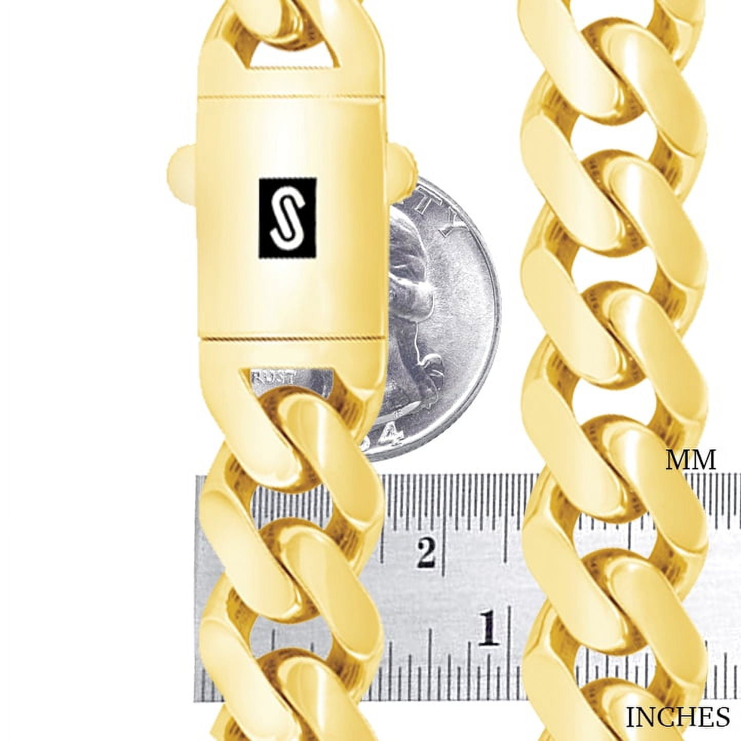 Nuragold 10k Real Yellow Gold Royal Monaco 15mm Miami Cuban Link Bracelet (7.5"-9") Italian Jewelry for Men