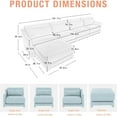 thumbnail image 2 of Modular Sectional Sofa 141.7'' L Shaped Couch, High Density Foam & Ergonomic Support, Easy Assembly, Stain-Resistant,Chenille Fabric,Cloud Couch for Family Sectional,Living Room - Sky Blue, 2 of 8