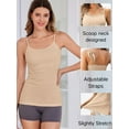 thumbnail image 3 of Charmo Womens 3-packs Cotton Scoop Neck Tank Tops Adjustable Spaghetti Strap Undershirts with Shelf Bra, 3 of 10