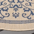 thumbnail image 3 of Safavieh Courtyard Nanda Botanical Indoor/Outdoor Area Rug, Natural/Blue, 5'3" x 5'3" Round, 3 of 8