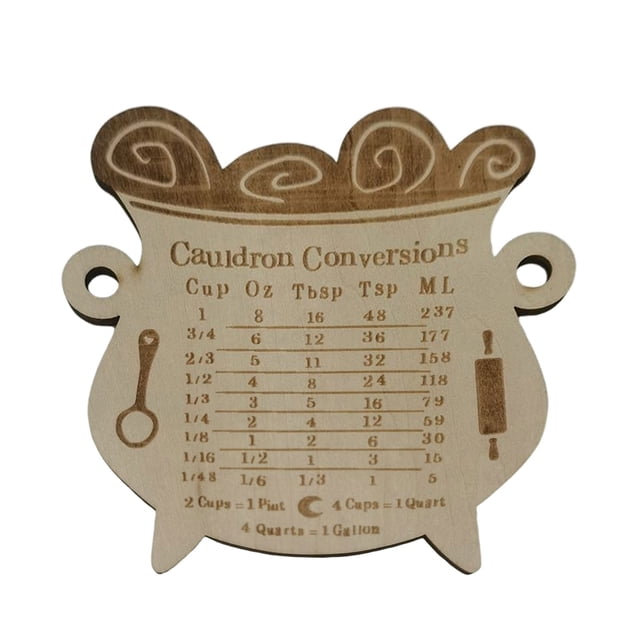 Binwennn Decorations Cauldron Conversion Chart Wood Kitchen Witch Baking Recipes Measurements Refrigerator Sticker Wall Stickers for Classroom Fathead Wall Stickers Cute Wall Stickers for Bedroom Wall