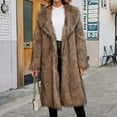 thumbnail image 6 of gbyLJF Women's Luxury Faux Fur Coat Jacket Winter Warm Long Coats Outerwear Cardigan Ladies Street Clothes A03_Brown S, 6 of 7