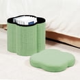 thumbnail image 2 of 12.6" Flower Shaped Storage Ottoman Cube, Faux Teddy Fur Foot Stool with Storage, Pink, Boucle Seat for Living Room, 2 of 7