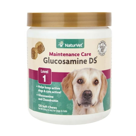 UPC: 0797801035538 | NaturVet – Glucosamine DS – Level 1 Maintenance Care – Preventative Care to Maintain Healthy Cartilage & Joint Function – Enhanced with Glucosamine & Chondroitin – 120ct Soft Chew Jar
