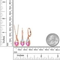 thumbnail image 2 of Gem Stone King 18K Rose Gold Plated Silver Pink Mystic Topaz and White Moissanite Pendant Earrings Set for Women (4.14 Cttw, Gemstone Birthstone, with 18 inch Chain), 2 of 4