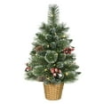 thumbnail image 1 of Holiday Time 2' Pre-lit Glittering Frosted  Small Tree, Green, Decorated, LED, 1 of 5
