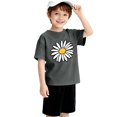 thumbnail image 4 of YunPes Cap Sleeve T-shirts for Girls Daisy Print Crewneck Blouse Tee Kids Casual Loose Fit Pullover Summer Tops for 2-13Y, 4 of 7