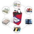 thumbnail image 3 of DouZhe 50L Rectangular Laundry Basket, America Usa Arkansas State Flag Prints Waterproof Foldable Laundry Hamper with Aluminum Handles, 3 of 6