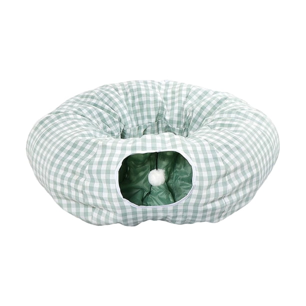 Methold Túnel de juguete para gatos, rodillo de suelo de persecución para interiores, entrenador en forma de donut, ejercitador de entretenimiento Perchas para gatos Azul claro Methold PT004177-02