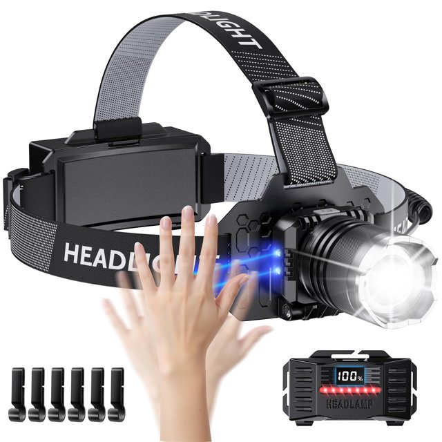 Linterna frontal recargable LED súper brillante y resistente al agua SWZA
