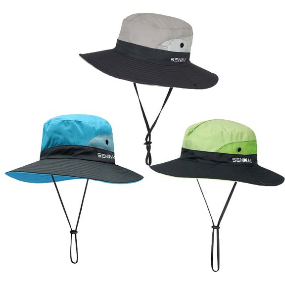 Overfox Wide Brim Boonie Hat for Men&Women,3 Pack UV Protection Fishing Hat, Waterproof Bucket Hat, Summer Outdoor Hiking Safari Sun Hat