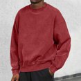thumbnail image 2 of CONZONE Mens Pullover Sweatshirts Long Sleeve Sweatshirt for Men Trendy Solid Color Crew Neck Warm Fall Hoodie Sweatshirt, 2 of 8