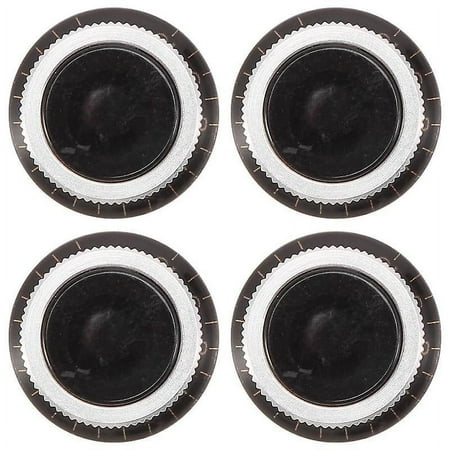 4pcs Guitar Tone and Volume Speed Control Knob Top Hat Bell, Black