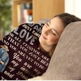 thumbnail image 3 of Gifts for Wife from Husband to My Wife Blanket, Personalized Throw Female Birthday Gifts, Romantic Gifts Birthday Christmas Valentine's Mother's Day Healing Bed Blanket Presents for Her 130 * 150cm, 3 of 6