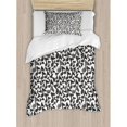 thumbnail image 3 of Modern Duvet Cover Set Queen Size, Music Notes in Sketch Style Doodle Murky Distressed Hand Drawn Lines Artful Image, Decorative 3 Piece Bedding Set with 2 Pillow Shams, Black White, by Ambesonne, 3 of 3