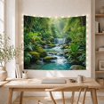 thumbnail image 4 of Tropical Rainforest Waterfall in a Lush Jungle Scene, Serene Illustration for Nature Enthusiasts, Botanical Wall Art, Housewarming Gift Tapestry Wall Hanging for Bedroom and Living Room, 4 of 6