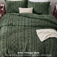 thumbnail image 3 of U by Bedsure Tufted Boho Full Comforter Set, 3 Pieces Farmhouse Shabby Chic Embroidery Bedding Set, Soft Jacquard Bronze Green Comforter for All Seasons, 3 of 10