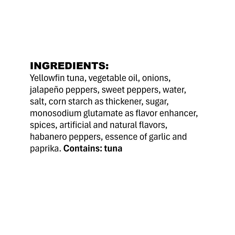 Tonnino Premium Yellowfin Tuna with spicy bell peppers, 10.40 oz, Can, Wild Caught