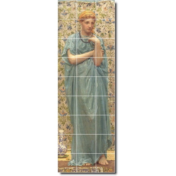 Ceramic Tile Mural-Albert Moore Women Painting 17. 12.75" w x 38.25" h using (27) 4.25 x 4.25 ceramic tiles