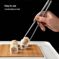 thumbnail image 6 of IQCWOOD Metal Chopsticks, 5 Pairs 304 Stainless Steel Chopstick, Lightweight Non-Slip Korean Reusable Chop Sticks Dishwasher Safe Gift Set (Silver), 6 of 10