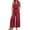 Red, variant on Jumpsuits for Women Dressy Casual Sleeveless V-Neck Wide Leg Jumpers with Drawstring and Pockets Summer Comfy Rompers Red M