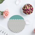 thumbnail image 4 of FMSHPON Geometric Aqua Green Abstract Herringbone Pattern Set of 6 Round Coaster for Drinks, Absorbent Ceramic Stone Coasters Cup Mat with Cork Base for Home Kitchen Room Coffee Table Bar Decor, 4 of 6