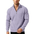 thumbnail image 6 of Jopfuhed Sweatshirt for Men Plus Size Solid Color Casual Stand Collar Quarter Zip Sweatshirt with Pocket Loose Long Sleeve Corduroy Pullover Tops,Sizes S-5XL, 6 of 8