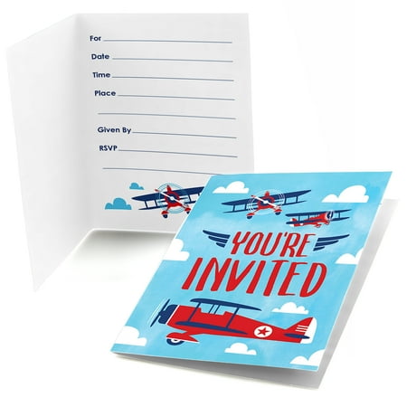 Taking Flight Airplane Fill In Vintage Plane Baby Shower Or Taking Flight Airplane Fill In Vintage Plane Baby Shower Or Birthday Party Invitations 8 Count